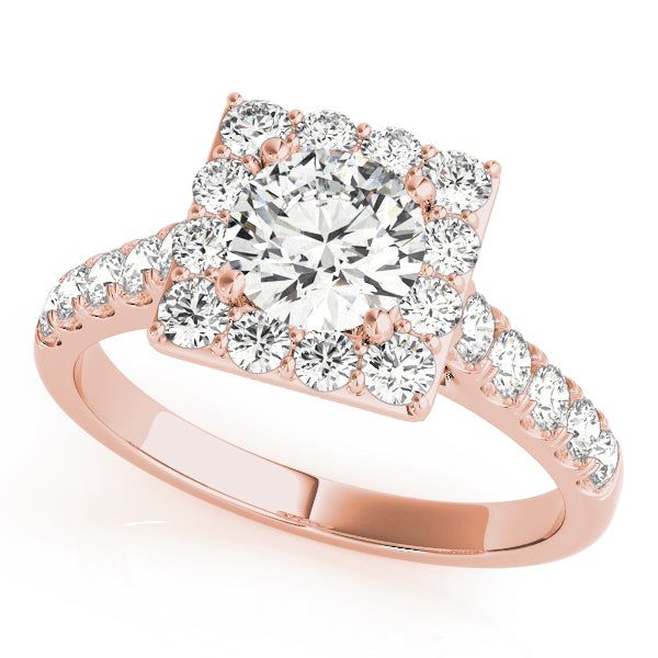 Princess Tulip Halo Round Engagement Ring - Elgrissy Diamonds