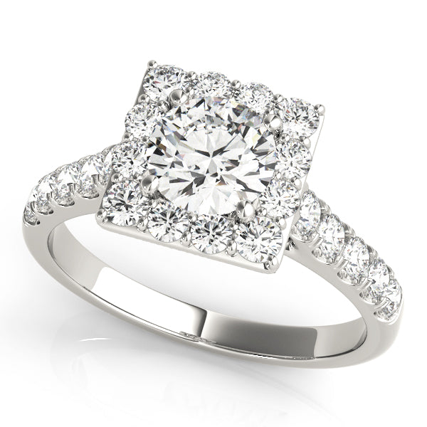 Princess Tulip Halo Round Engagement Ring - Elgrissy Diamonds