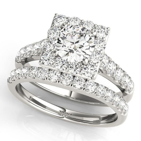 Princess Tulip Halo Round Engagement Ring - Elgrissy Diamonds
