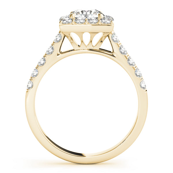 Princess Tulip Halo Round Engagement Ring - Elgrissy Diamonds