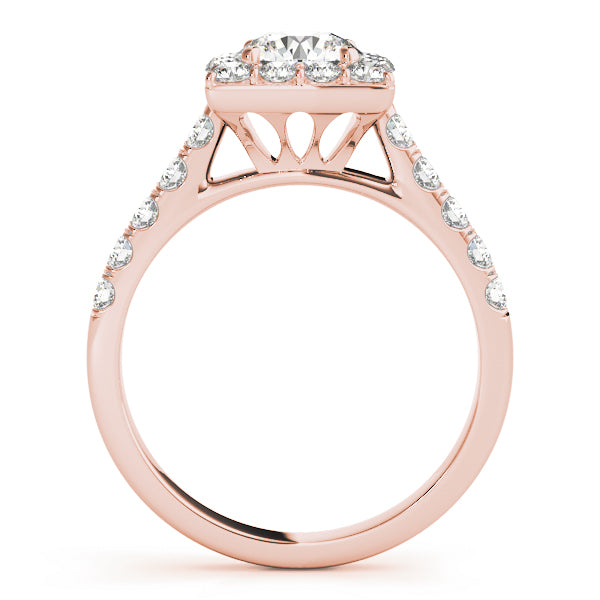 Princess Tulip Halo Round Engagement Ring - Elgrissy Diamonds
