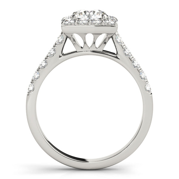 Princess Tulip Halo Round Engagement Ring - Elgrissy Diamonds