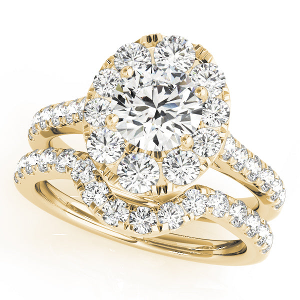 Oval Tulip Halo Round Engagement Ring - Elgrissy Diamonds