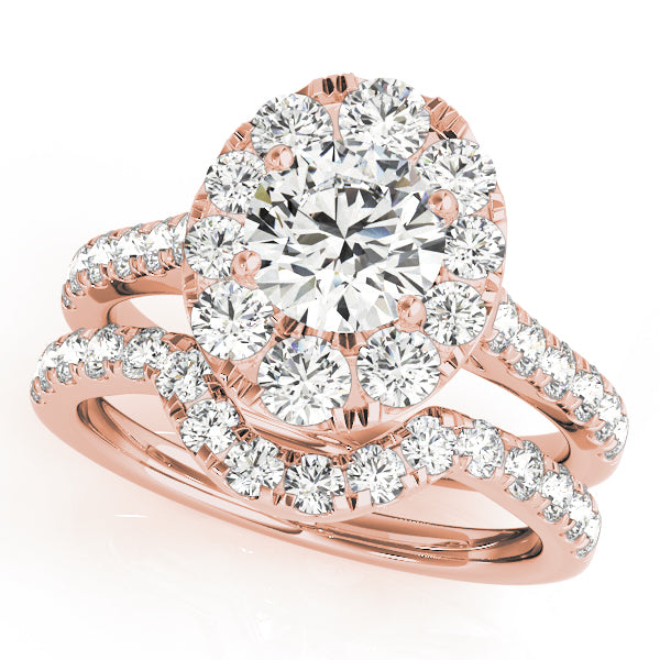 Oval Tulip Halo Round Engagement Ring - Elgrissy Diamonds