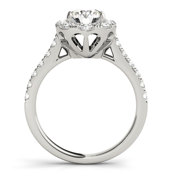 Oval Tulip Halo Round Engagement Ring - Elgrissy Diamonds