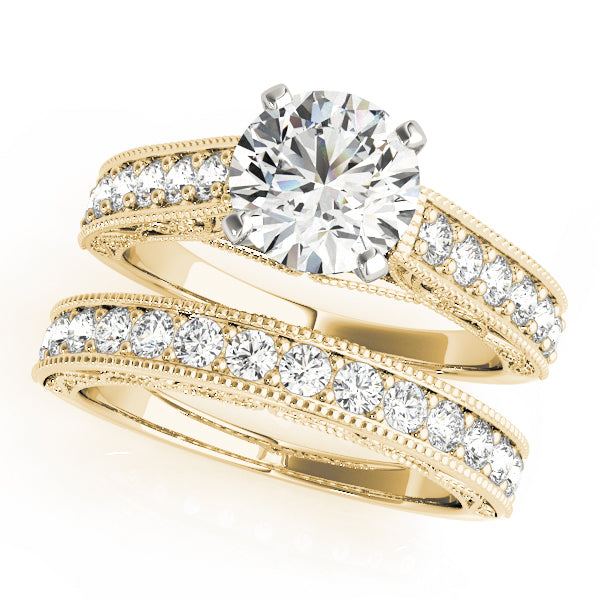 Vintage Royal Channel Cathedral Round Engagement Ring - Elgrissy Diamonds