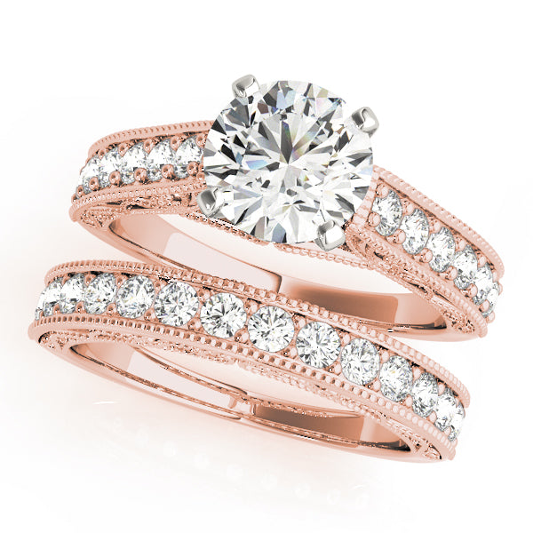 Vintage Royal Channel Cathedral Round Engagement Ring - Elgrissy Diamonds