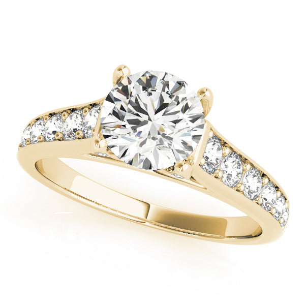 Reverse Tapered Cathedral Pavé Wrap Round Engagement Ring - Elgrissy Diamonds