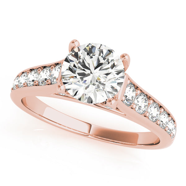 Reverse Tapered Cathedral Pavé Wrap Round Engagement Ring - Elgrissy Diamonds