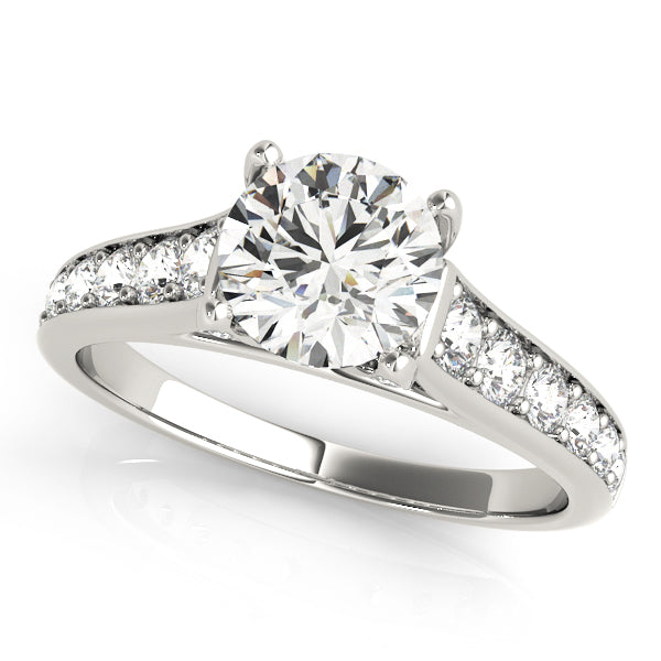 Reverse Tapered Cathedral Pavé Wrap Round Engagement Ring - Elgrissy Diamonds