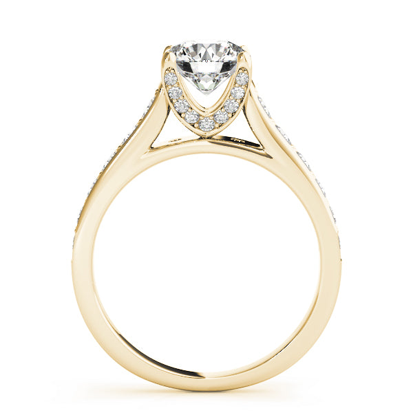 Reverse Tapered Cathedral Pavé Wrap Round Engagement Ring - Elgrissy Diamonds