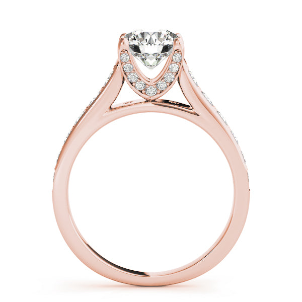 Reverse Tapered Cathedral Pavé Wrap Round Engagement Ring - Elgrissy Diamonds