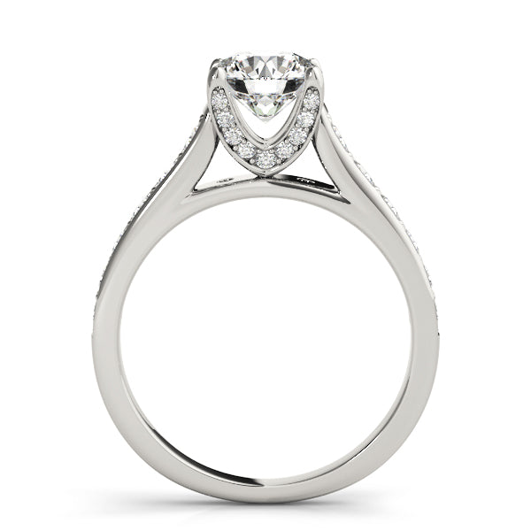 Reverse Tapered Cathedral Pavé Wrap Round Engagement Ring - Elgrissy Diamonds