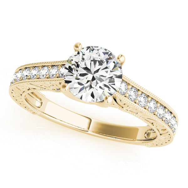 Vintage Channel Trellis Round Engagement Ring - Elgrissy Diamonds