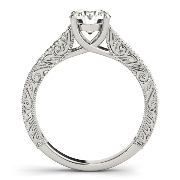 Vintage Channel Trellis Round Engagement Ring - Elgrissy Diamonds