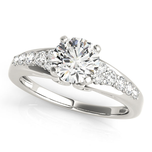 Vintage Reverse Tapered Round Diamond Engagement Ring - Elgrissy Diamonds