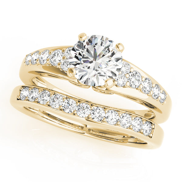 Vintage Reverse Tapered Round Diamond Engagement Ring - Elgrissy Diamonds