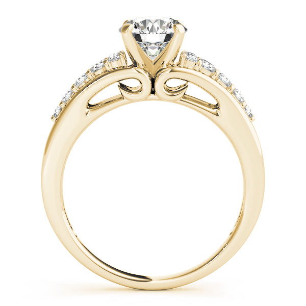 Vintage Reverse Tapered Round Diamond Engagement Ring - Elgrissy Diamonds