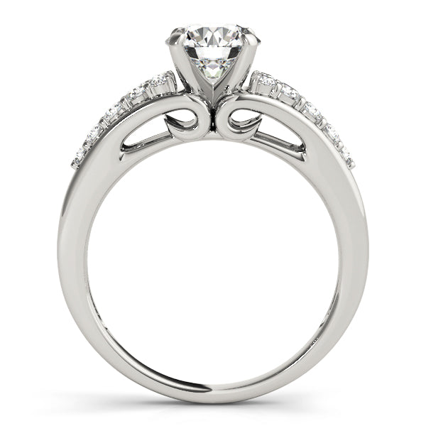 Vintage Reverse Tapered Round Diamond Engagement Ring - Elgrissy Diamonds