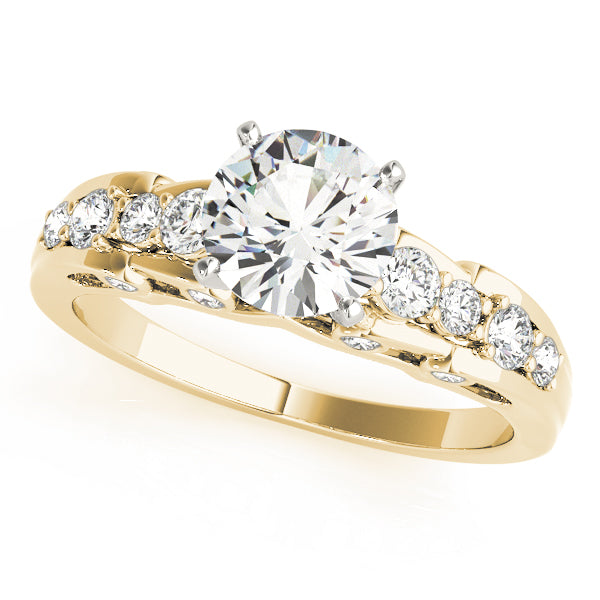 Artsy Peekaboo Round Engagement Ring - Elgrissy Diamonds