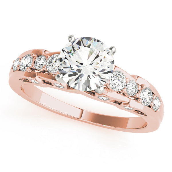 Artsy Peekaboo Round Engagement Ring - Elgrissy Diamonds