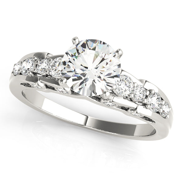 Artsy Peekaboo Round Engagement Ring - Elgrissy Diamonds