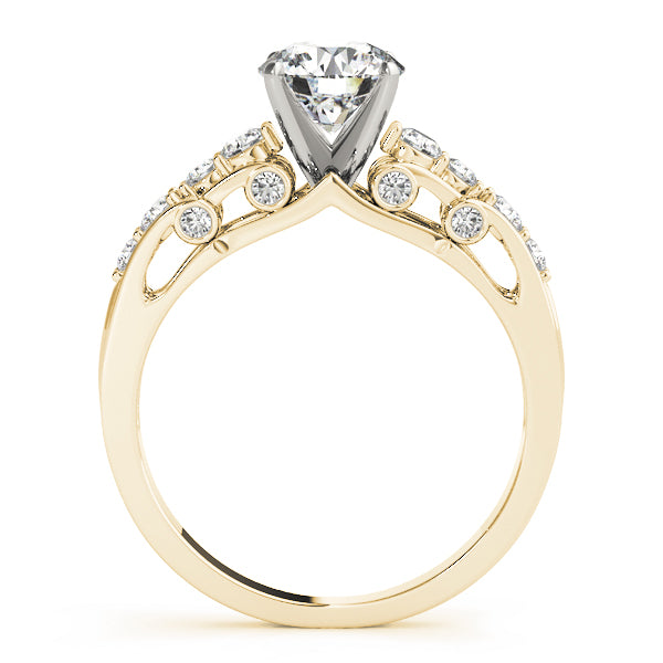 Artsy Peekaboo Round Engagement Ring - Elgrissy Diamonds