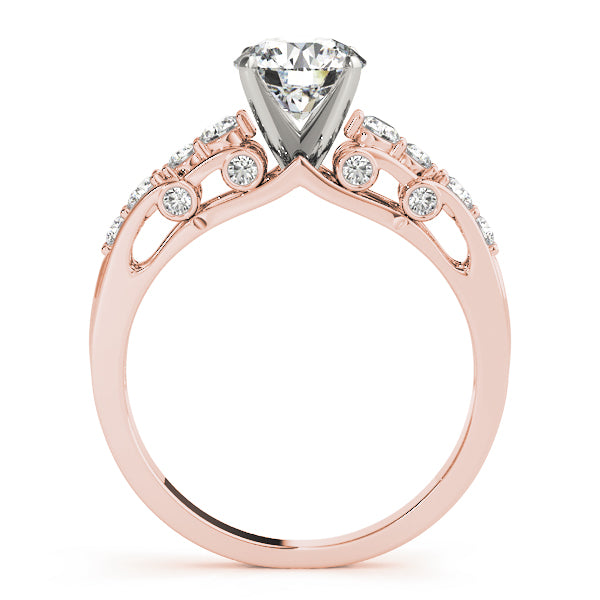 Artsy Peekaboo Round Engagement Ring - Elgrissy Diamonds