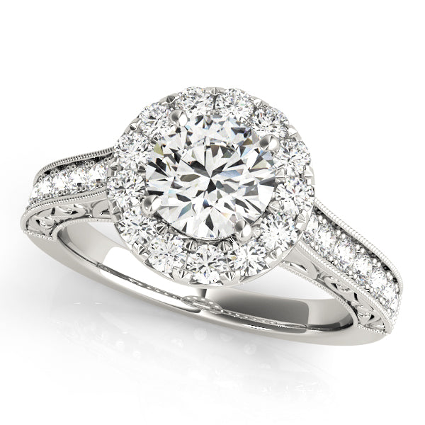 Vintage Halo Chanel Peekaboo Round Engagement Ring - Elgrissy Diamonds