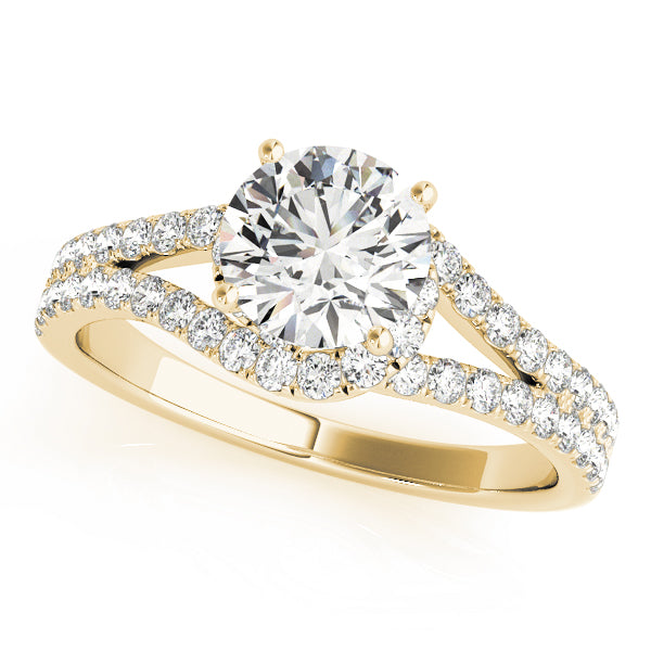 Float Halo Infinity Pavé Split Shank Round Engagement Ring - Elgrissy Diamonds