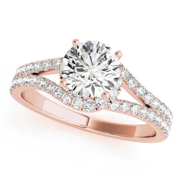 Float Halo Infinity Pavé Split Shank Round Engagement Ring - Elgrissy Diamonds