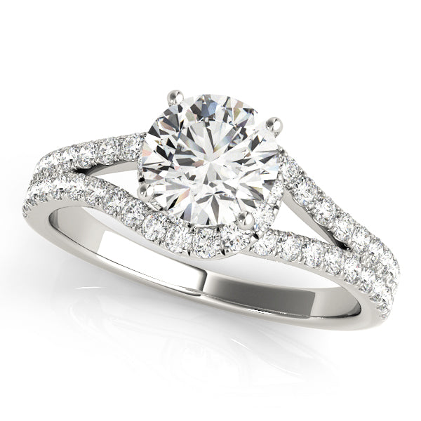 Float Halo Infinity Pavé Split Shank Round Engagement Ring - Elgrissy Diamonds