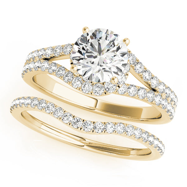 Float Halo Infinity Pavé Split Shank Round Engagement Ring - Elgrissy Diamonds