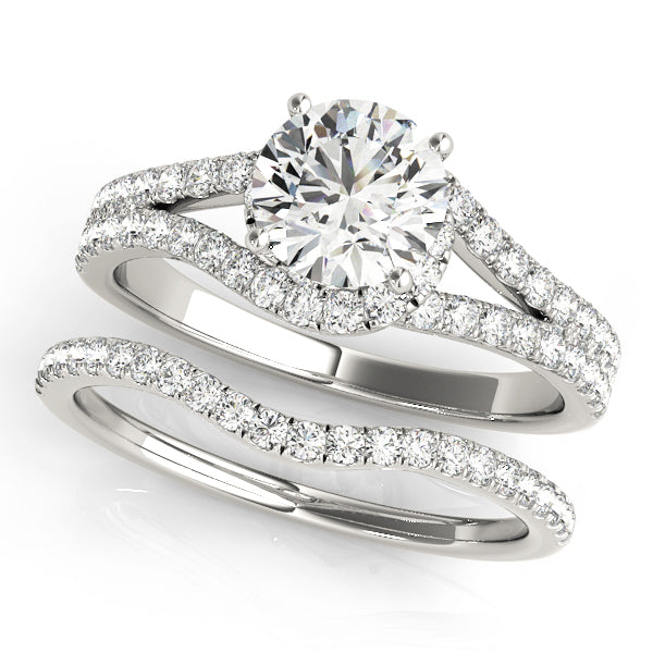 Float Halo Infinity Pavé Split Shank Round Engagement Ring - Elgrissy Diamonds