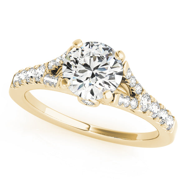 Pavé Split Shank Peekaboo Round Engagement Ring - Elgrissy Diamonds