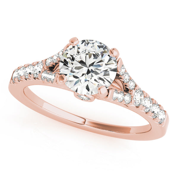 Pavé Split Shank Peekaboo Round Engagement Ring - Elgrissy Diamonds