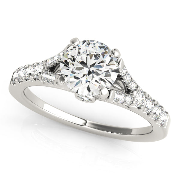 Pavé Split Shank Peekaboo Round Engagement Ring - Elgrissy Diamonds