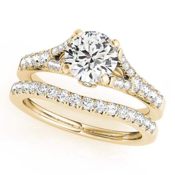 Pavé Split Shank Peekaboo Round Engagement Ring - Elgrissy Diamonds