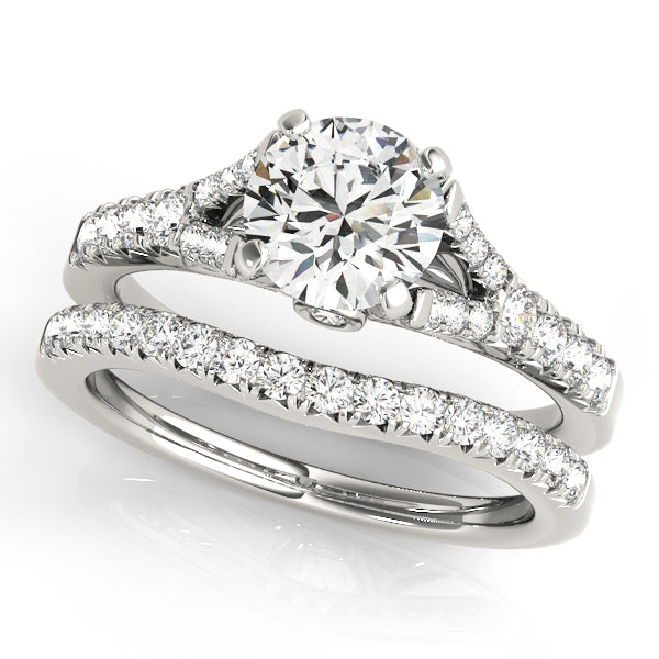 Pavé Split Shank Peekaboo Round Engagement Ring - Elgrissy Diamonds