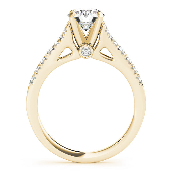 Pavé Split Shank Peekaboo Round Engagement Ring - Elgrissy Diamonds