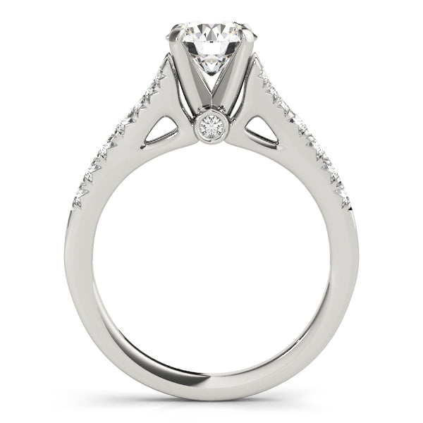 Pavé Split Shank Peekaboo Round Engagement Ring - Elgrissy Diamonds