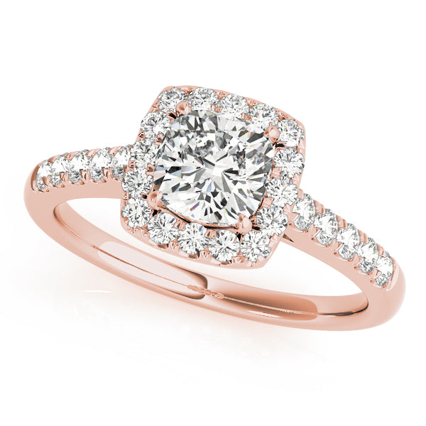 Lotus Cushion Halo Pavé Cathedral Engagement Ring - Elgrissy Diamonds