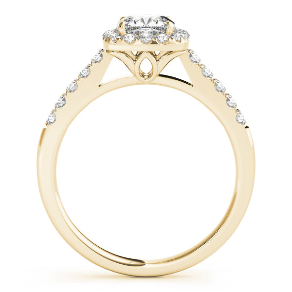 Lotus Cushion Halo Pavé Cathedral Engagement Ring - Elgrissy Diamonds