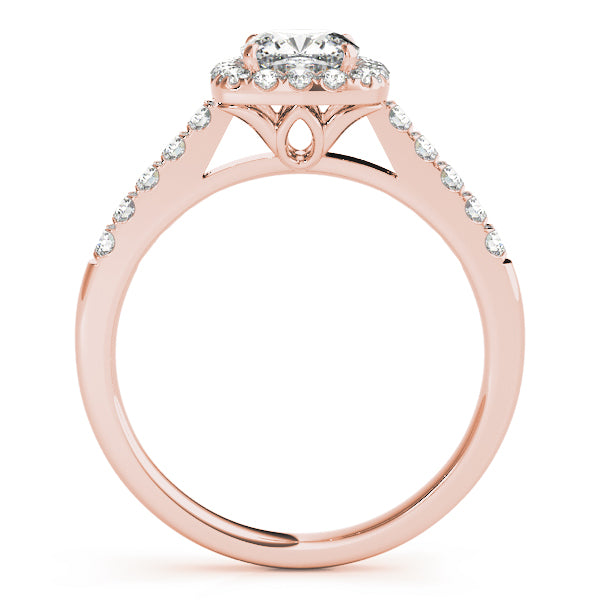 Lotus Cushion Halo Pavé Cathedral Engagement Ring - Elgrissy Diamonds