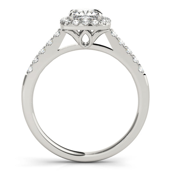 Lotus Cushion Halo Pavé Cathedral Engagement Ring - Elgrissy Diamonds