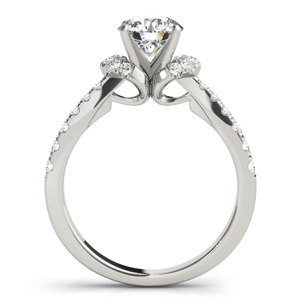 Bow Tie Pavé Tapered Round Engagement Ring - Elgrissy Diamonds