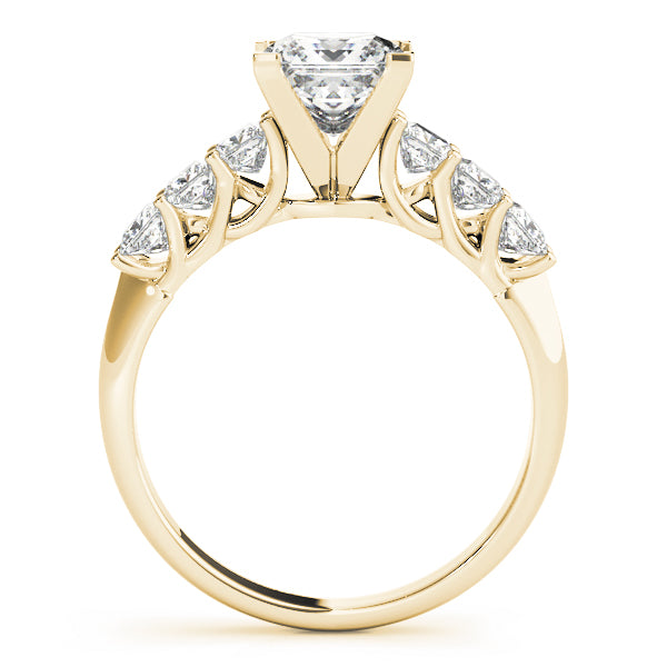 Knife Edge 7 stones Trellis Princess Cut Engagement Ring - Elgrissy Diamonds