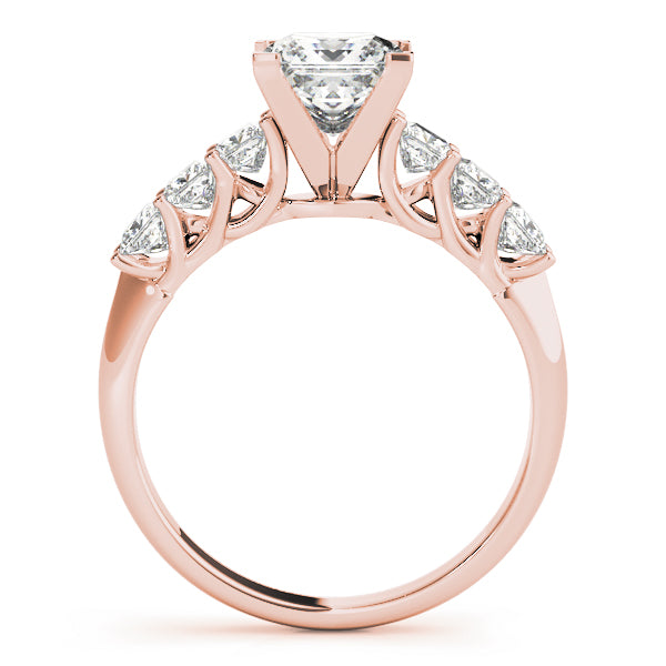 Knife Edge 7 stones Trellis Princess Cut Engagement Ring - Elgrissy Diamonds