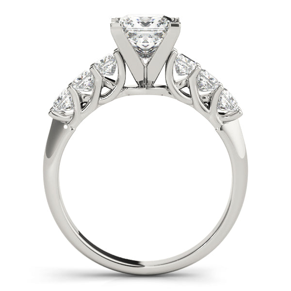 Knife Edge 7 stones Trellis Princess Cut Engagement Ring - Elgrissy Diamonds