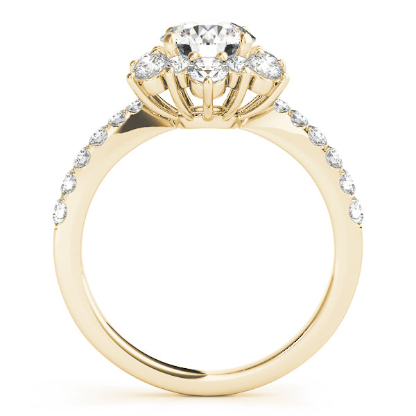 Lotus Halo Cluster Round Engagement Ring - Elgrissy Diamonds